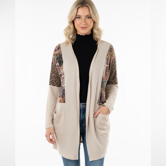 UMGEE waffle knit long cardigan size medium - Picture 1 of 13